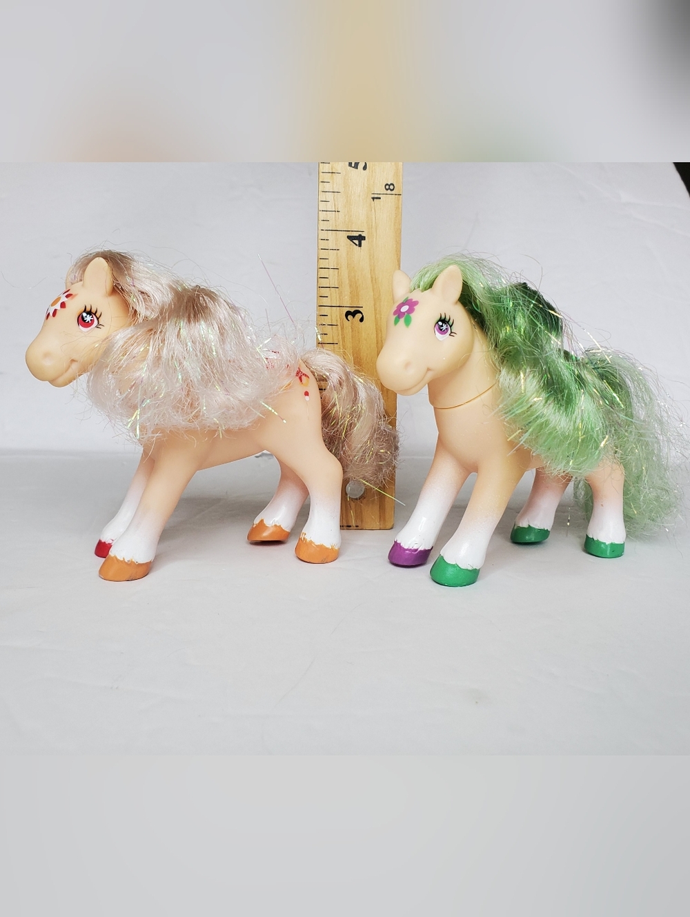 90's Lanard Pony Tails Toys Glitter Hair Ponies Lot of 2 Vintage Horses - Picture 6 of 7
